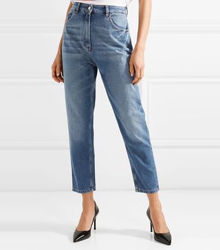Prada + Cropped High-Rise Jeans