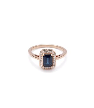 Anna Sheffield + Elongated Rosette Ring in Blue Sapphire