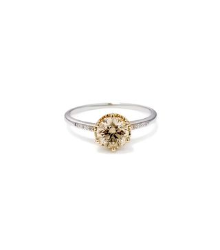 Anna Sheffield + Hazeline Solitaire Ring (Medium) in Champagne Diamond