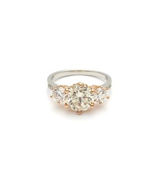 Anna Sheffield + Hazeline Three Stone Ring (Large) in Champagne Diamond