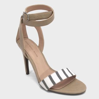 Who What Wear + Sandra Striped Wrap Heeled Pumps