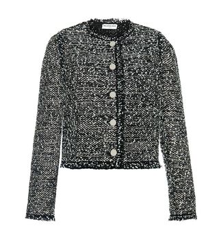 Balenciaga + Collarless Tweed Jacket