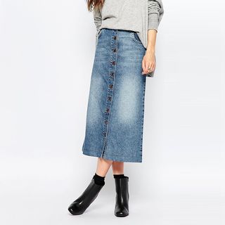 Just Female + Pine Denim Midi Skirt