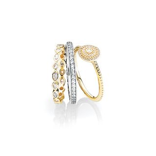 PANDORA + 14ct Gold Radiant Elegance Feature Ring