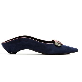 Fabrizio Viti + Be My Valentine Suede Backless Loafers