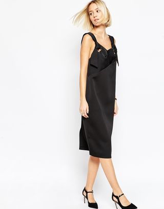 ASOS + Bonded Satin Midi Dress