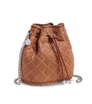 Stella McCartney + Brandy Falabella Studded Quilted Bucket Bag
