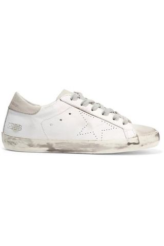 Golden Goose Deluxe Brand + Superstar Distressed Leather and Suede Sneakers