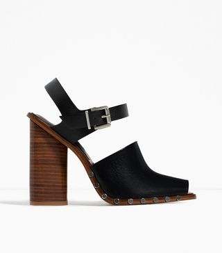 Zara + Leather Studded Clogs