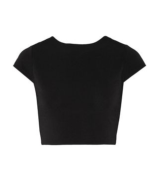 Alice and Olivia + Monika Cropped Cutout Stretch-Jersey Top