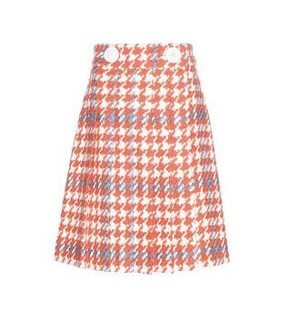 Miu Miu + Checked Wool-Blend Skirt