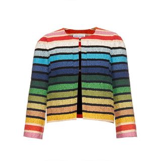 Sonia Rykiel + Rainbow Stripe Tweed Jacket