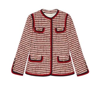 Gucci + Striped Tweed Jacket