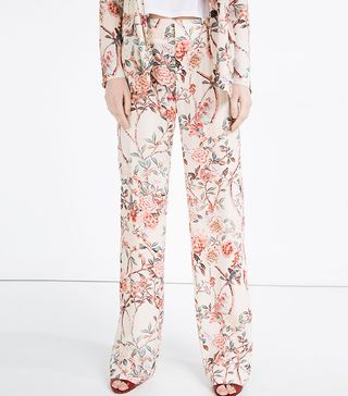Zara + Printed Straight Cut Trousers