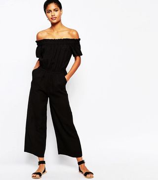 Moon River + Off Shoulder Ruffle Jumpsuit