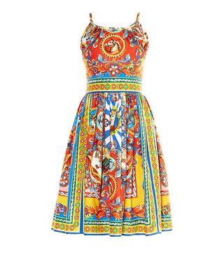 Dolce & Gabbana + Caretto-Print Sleeveless Dress
