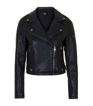 Topshop + Faux-Leather Biker Jacket