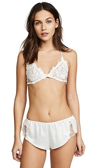 Flora Nikrooz + Dotted Netted Bra With Venise Lace