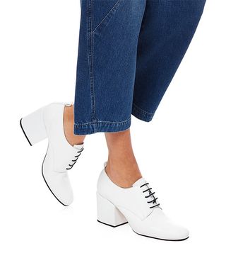 Rachel Comey + White Leather Block Heel Sheos