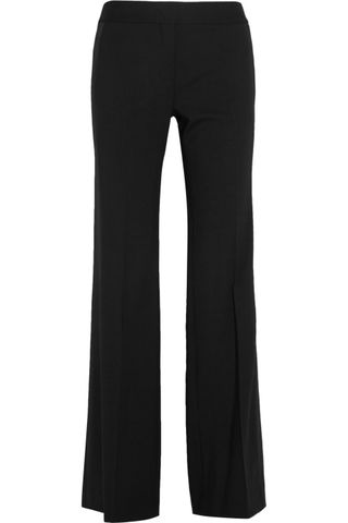DKNY + Satin Trimmed Stretch Wool Pants