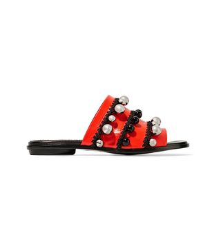 Proenza Schouler + Bead-Embellished Leather Slides