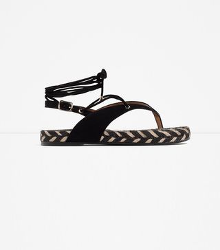 Zara + Contrast Flat Sandals