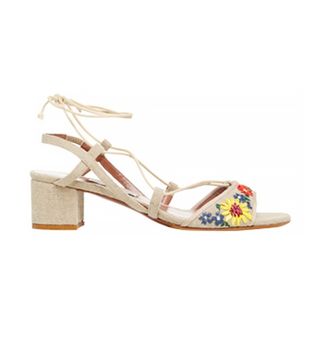 Tabitha Simmons + Lori Meadow Embroidered Sandals