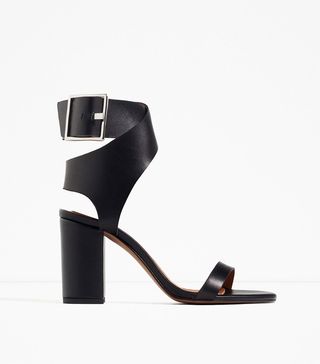 Zara + Leather Sandals With Buckle