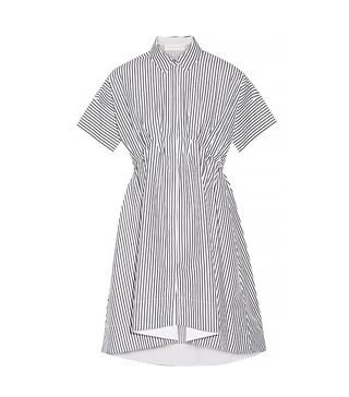 Victoria Victoria Beckham + Striped Cotton-Poplin Shirt Dress