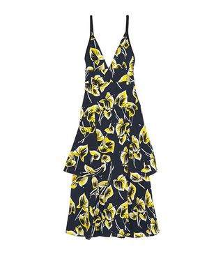 Marni + Ruffled Floral-Print Matelasse Dress