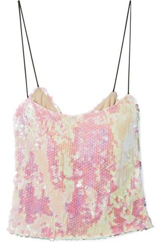 Sandy Liang + Scales Sequined Chiffon Camisole