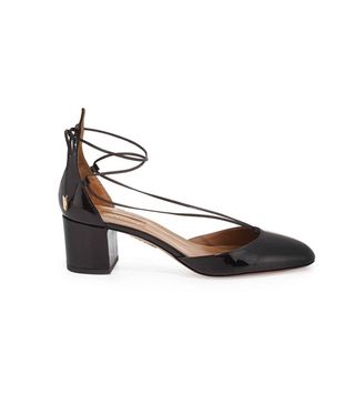 Aquazzura + Alexa Patent Mid-Heel Pump, Black