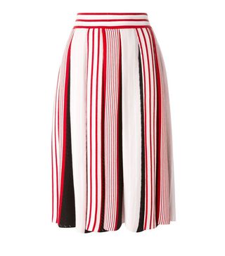MSGM + Striped Pleated Skirt