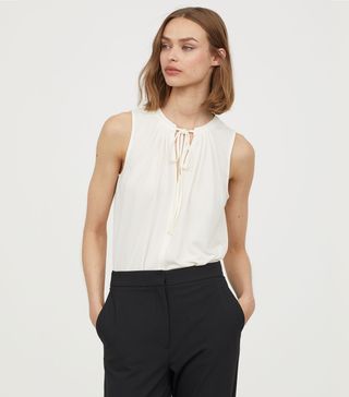 H&M + Jersey Blouse With Tie
