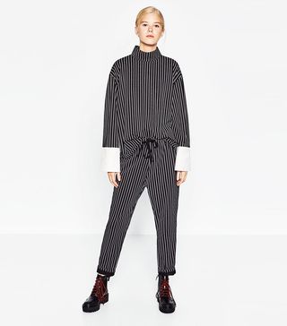 Zara + Contrast Stripes Suit Top
