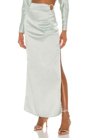 Song of Style + Finch Maxi Skirt in Sea Blue