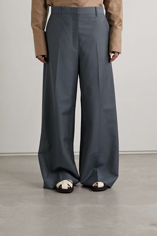 The Row + Triny Wool and Mohair-Blend Wide-Leg Pants
