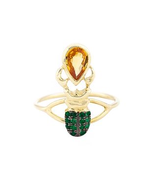 Daniela Villegas + Khepri Yellow Sapphire and Emerald Ring