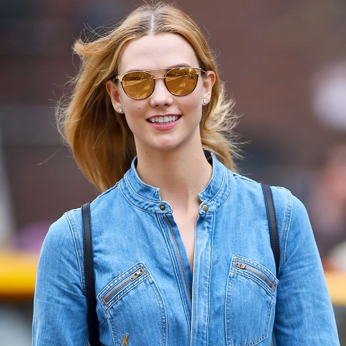 karlie kloss denim dress Karlie Kloss Style Evolution: See the Photos
