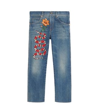 Gucci + Embroidered Denim Pants