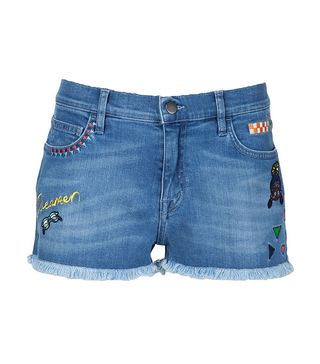 Mira Mikati + Embroidered Denim Shorts