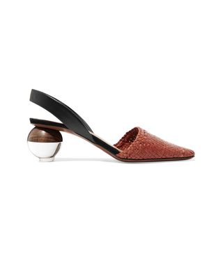 Neous + Woven Leather Slingback Pumps