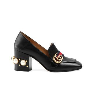 Gucci + Leather Mid-Heel Loafers