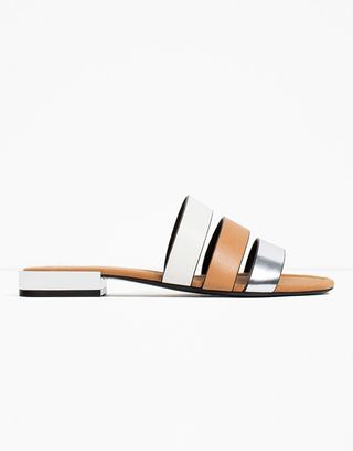 Zara + Flat Shoes With Metal Heel Detail