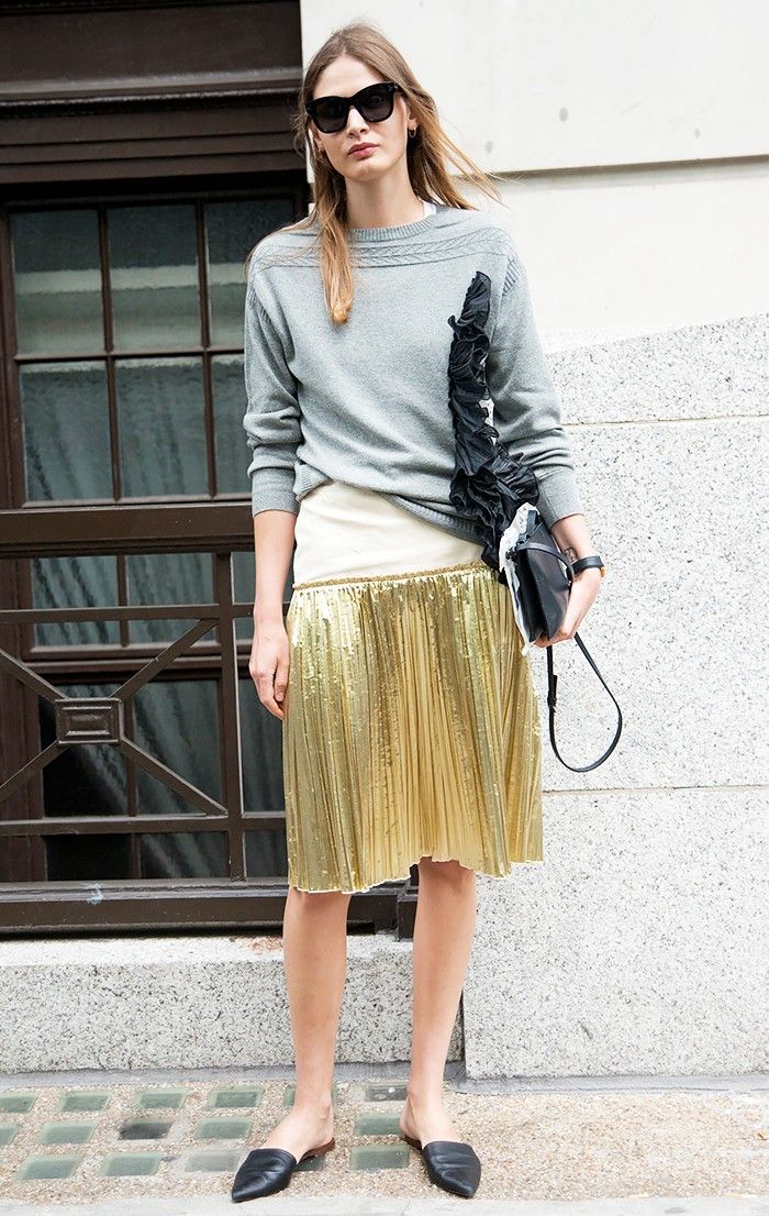 7 Reasons You Need a Metallic Midi Skirt in Your Life | Who What Wear