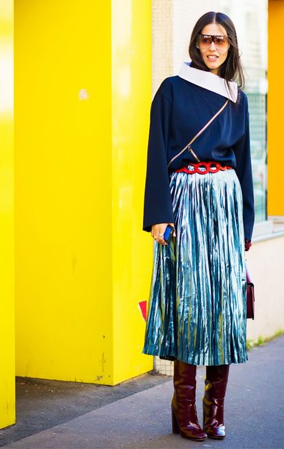 7 Reasons You Need a Metallic Midi Skirt in Your Life | Who What Wear