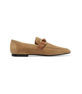 Isabel Marant + Farlow Leather-Trimmed Suede Loafers