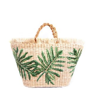 Aranaz + Green Palm Basket Bag