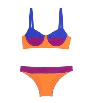 Roksanda + Estes Pink Orange and Blue Bikini
