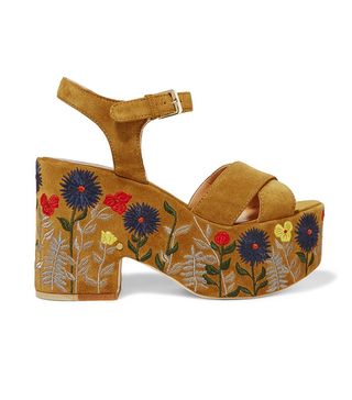 Laurence Dacade + Helissa Embroidered Suede Sandals